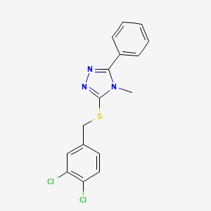 molecular formula C16H13Cl2N3S B4774877 3-[(3,4-dichlorobenzyl)thio]-4-methyl-5-phenyl-4H-1,2,4-triazole 
