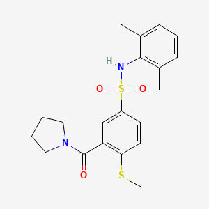 molecular formula C20H24N2O3S2 B4774880 N-(2,6-dimethylphenyl)-4-(methylthio)-3-(1-pyrrolidinylcarbonyl)benzenesulfonamide 