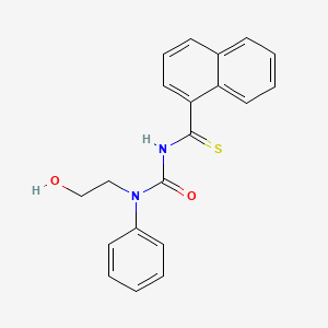molecular formula C20H18N2O2S B4774893 N-{[(2-hydroxyethyl)(phenyl)amino]carbonyl}-1-naphthalenecarbothioamide 