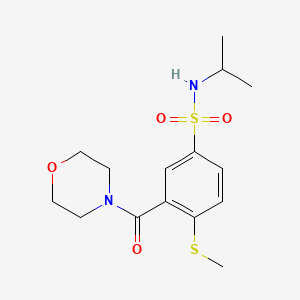 molecular formula C15H22N2O4S2 B4774920 N-isopropyl-4-(methylthio)-3-(4-morpholinylcarbonyl)benzenesulfonamide 