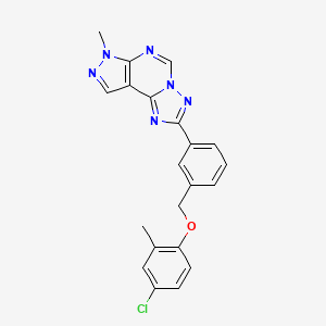 molecular formula C21H17ClN6O B4774936 2-{3-[(4-chloro-2-methylphenoxy)methyl]phenyl}-7-methyl-7H-pyrazolo[4,3-e][1,2,4]triazolo[1,5-c]pyrimidine 