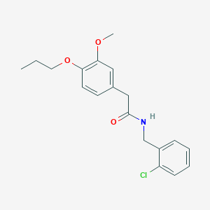molecular formula C19H22ClNO3 B4774981 N-(2-chlorobenzyl)-2-(3-methoxy-4-propoxyphenyl)acetamide 