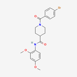 molecular formula C21H23BrN2O4 B4775013 1-(4-bromobenzoyl)-N-(2,4-dimethoxyphenyl)-4-piperidinecarboxamide 