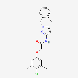molecular formula C21H22ClN3O2 B4775015 2-(4-chloro-3,5-dimethylphenoxy)-N-[1-(2-methylbenzyl)-1H-pyrazol-3-yl]acetamide 