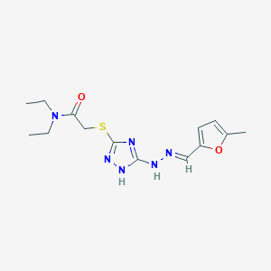 molecular formula C14H20N6O2S B4775020 N,N-diethyl-2-[(5-{2-[(5-methyl-2-furyl)methylene]hydrazino}-4H-1,2,4-triazol-3-yl)thio]acetamide 