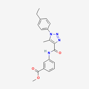 molecular formula C20H20N4O3 B4775024 methyl 3-({[1-(4-ethylphenyl)-5-methyl-1H-1,2,3-triazol-4-yl]carbonyl}amino)benzoate 