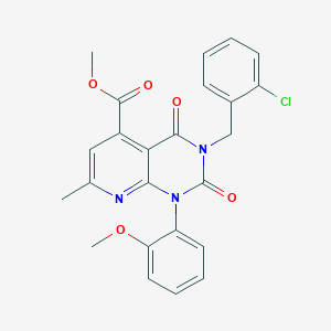 molecular formula C24H20ClN3O5 B4775037 methyl 3-(2-chlorobenzyl)-1-(2-methoxyphenyl)-7-methyl-2,4-dioxo-1,2,3,4-tetrahydropyrido[2,3-d]pyrimidine-5-carboxylate 