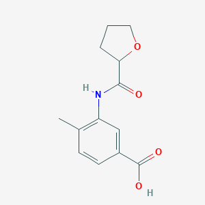 molecular formula C13H15NO4 B477504 4-Methyl-3-[(tetrahydrofuran-2-ylcarbonyl)amino]benzoic acid CAS No. 669704-14-7