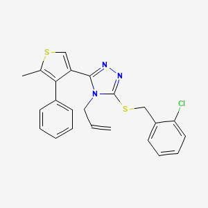 molecular formula C23H20ClN3S2 B4775040 4-allyl-3-[(2-chlorobenzyl)thio]-5-(5-methyl-4-phenyl-3-thienyl)-4H-1,2,4-triazole 