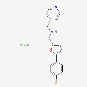 molecular formula C17H16BrClN2O B4775050 {[5-(4-bromophenyl)-2-furyl]methyl}(4-pyridinylmethyl)amine hydrochloride 