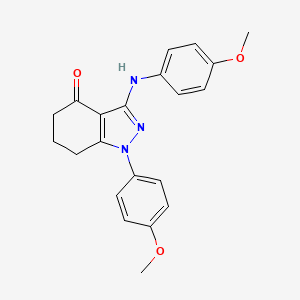 molecular formula C21H21N3O3 B4775060 1-(4-methoxyphenyl)-3-[(4-methoxyphenyl)amino]-1,5,6,7-tetrahydro-4H-indazol-4-one 