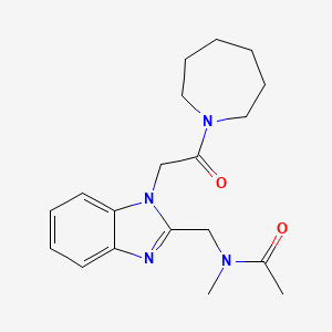 molecular formula C19H26N4O2 B4775081 N-({1-[2-(1-azepanyl)-2-oxoethyl]-1H-benzimidazol-2-yl}methyl)-N-methylacetamide 