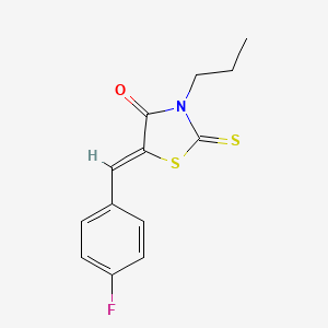 molecular formula C13H12FNOS2 B4775092 5-(4-fluorobenzylidene)-3-propyl-2-thioxo-1,3-thiazolidin-4-one 