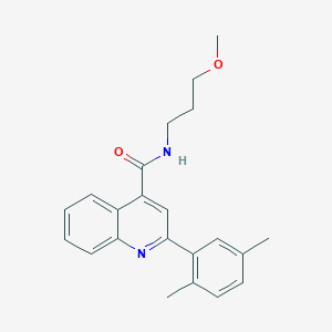 molecular formula C22H24N2O2 B4775114 2-(2,5-dimethylphenyl)-N-(3-methoxypropyl)-4-quinolinecarboxamide 