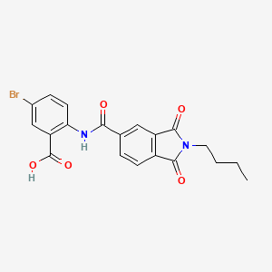 molecular formula C20H17BrN2O5 B4775131 5-bromo-2-{[(2-butyl-1,3-dioxo-2,3-dihydro-1H-isoindol-5-yl)carbonyl]amino}benzoic acid 