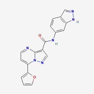 molecular formula C18H12N6O2 B4775141 7-(2-furyl)-N-1H-indazol-6-ylpyrazolo[1,5-a]pyrimidine-3-carboxamide 