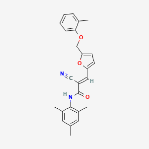 molecular formula C25H24N2O3 B4775149 2-cyano-N-mesityl-3-{5-[(2-methylphenoxy)methyl]-2-furyl}acrylamide 