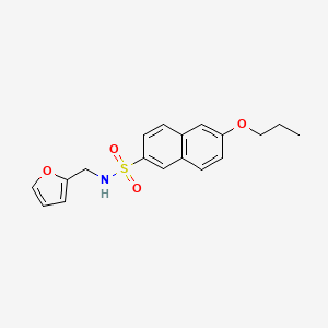 molecular formula C18H19NO4S B4775157 N-(2-furylmethyl)-6-propoxy-2-naphthalenesulfonamide 