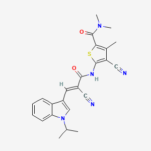 molecular formula C24H23N5O2S B4775203 4-cyano-5-{[2-cyano-3-(1-isopropyl-1H-indol-3-yl)acryloyl]amino}-N,N,3-trimethyl-2-thiophenecarboxamide 