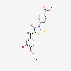 molecular formula C23H23NO5S2 B4775208 methyl 4-[5-(4-butoxy-3-methoxybenzylidene)-4-oxo-2-thioxo-1,3-thiazolidin-3-yl]benzoate 