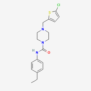 molecular formula C18H22ClN3OS B4775219 4-[(5-chloro-2-thienyl)methyl]-N-(4-ethylphenyl)-1-piperazinecarboxamide 