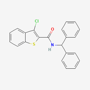 molecular formula C22H16ClNOS B4775240 3-chloro-N-(diphenylmethyl)-1-benzothiophene-2-carboxamide 