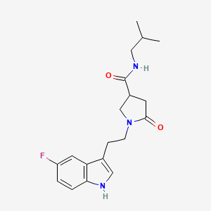 molecular formula C19H24FN3O2 B4775257 1-[2-(5-fluoro-1H-indol-3-yl)ethyl]-N-isobutyl-5-oxo-3-pyrrolidinecarboxamide 