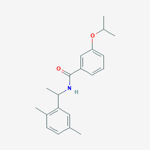 molecular formula C20H25NO2 B4775258 N-[1-(2,5-dimethylphenyl)ethyl]-3-isopropoxybenzamide 