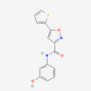 molecular formula C14H10N2O3S B4775270 N-(3-hydroxyphenyl)-5-(2-thienyl)-3-isoxazolecarboxamide 