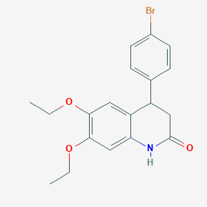 molecular formula C19H20BrNO3 B4775272 4-(4-bromophenyl)-6,7-diethoxy-3,4-dihydro-2(1H)-quinolinone 