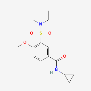 molecular formula C15H22N2O4S B4775297 N-cyclopropyl-3-[(diethylamino)sulfonyl]-4-methoxybenzamide 