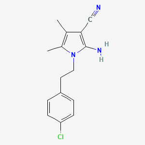molecular formula C15H16ClN3 B4775314 2-amino-1-[2-(4-chlorophenyl)ethyl]-4,5-dimethyl-1H-pyrrole-3-carbonitrile 