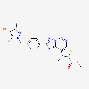 molecular formula C22H19BrN6O2S B4775322 methyl 2-{4-[(4-bromo-3,5-dimethyl-1H-pyrazol-1-yl)methyl]phenyl}-9-methylthieno[3,2-e][1,2,4]triazolo[1,5-c]pyrimidine-8-carboxylate 