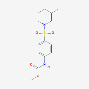 molecular formula C14H20N2O4S B4775331 methyl {4-[(3-methyl-1-piperidinyl)sulfonyl]phenyl}carbamate 