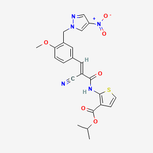 isopropyl 2-[(2-cyano-3-{4-methoxy-3-[(4-nitro-1H-pyrazol-1-yl)methyl]phenyl}acryloyl)amino]-3-thiophenecarboxylate