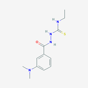 molecular formula C12H18N4OS B4775372 2-[3-(dimethylamino)benzoyl]-N-ethylhydrazinecarbothioamide 