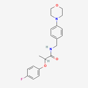 molecular formula C20H23FN2O3 B4775375 2-(4-fluorophenoxy)-N-[4-(4-morpholinyl)benzyl]propanamide 