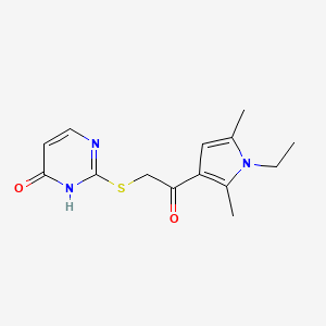 molecular formula C14H17N3O2S B4775377 2-{[2-(1-ethyl-2,5-dimethyl-1H-pyrrol-3-yl)-2-oxoethyl]thio}-4(1H)-pyrimidinone 