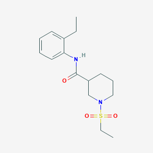 molecular formula C16H24N2O3S B4775385 N-(2-ethylphenyl)-1-(ethylsulfonyl)-3-piperidinecarboxamide 