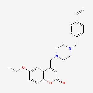 molecular formula C25H28N2O3 B4775410 6-ethoxy-4-{[4-(4-vinylbenzyl)-1-piperazinyl]methyl}-2H-chromen-2-one 
