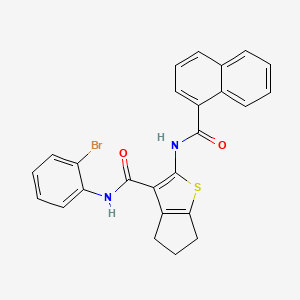 molecular formula C25H19BrN2O2S B4775411 N-(2-bromophenyl)-2-(1-naphthoylamino)-5,6-dihydro-4H-cyclopenta[b]thiophene-3-carboxamide 