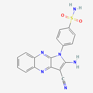 molecular formula C17H12N6O2S B4775426 4-(2-amino-3-cyano-1H-pyrrolo[2,3-b]quinoxalin-1-yl)benzenesulfonamide 