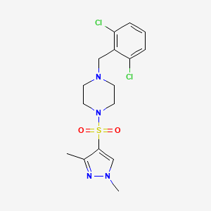 molecular formula C16H20Cl2N4O2S B4775434 1-(2,6-dichlorobenzyl)-4-[(1,3-dimethyl-1H-pyrazol-4-yl)sulfonyl]piperazine 
