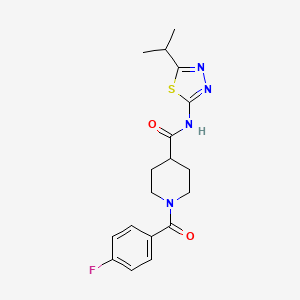 molecular formula C18H21FN4O2S B4775440 1-(4-fluorobenzoyl)-N-(5-isopropyl-1,3,4-thiadiazol-2-yl)-4-piperidinecarboxamide 