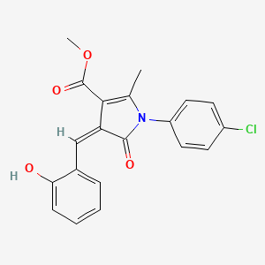molecular formula C20H16ClNO4 B4775442 methyl 1-(4-chlorophenyl)-4-(2-hydroxybenzylidene)-2-methyl-5-oxo-4,5-dihydro-1H-pyrrole-3-carboxylate 