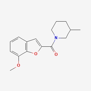 molecular formula C16H19NO3 B4775450 1-[(7-methoxy-1-benzofuran-2-yl)carbonyl]-3-methylpiperidine 