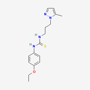 molecular formula C16H22N4OS B4775457 N-(4-ethoxyphenyl)-N'-[3-(5-methyl-1H-pyrazol-1-yl)propyl]thiourea 
