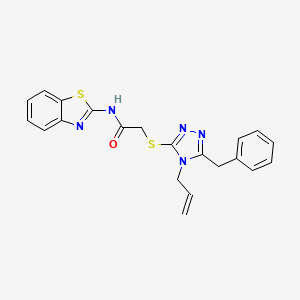 molecular formula C21H19N5OS2 B4775463 2-[(4-allyl-5-benzyl-4H-1,2,4-triazol-3-yl)thio]-N-1,3-benzothiazol-2-ylacetamide 