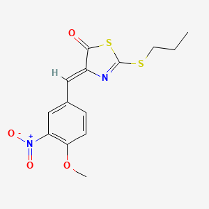 molecular formula C14H14N2O4S2 B4775473 4-(4-methoxy-3-nitrobenzylidene)-2-(propylthio)-1,3-thiazol-5(4H)-one 