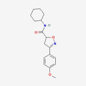 molecular formula C17H22N2O3 B4775498 N-cyclohexyl-3-(4-methoxyphenyl)-4,5-dihydro-5-isoxazolecarboxamide 